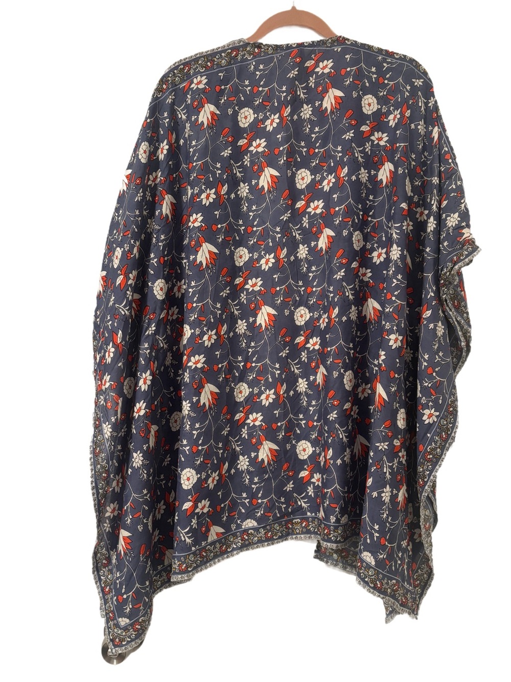 Japna Blue Floral Boho Open Front Kimono/ Cardigan/ Cover Up One Size/ Free Size - Picture 4 of 5
